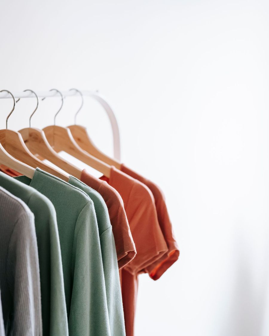 Garments on a rail